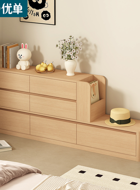 新款床边柜床头柜置物架家用卧室斗柜长条储物柜窄柜床尾柜C12