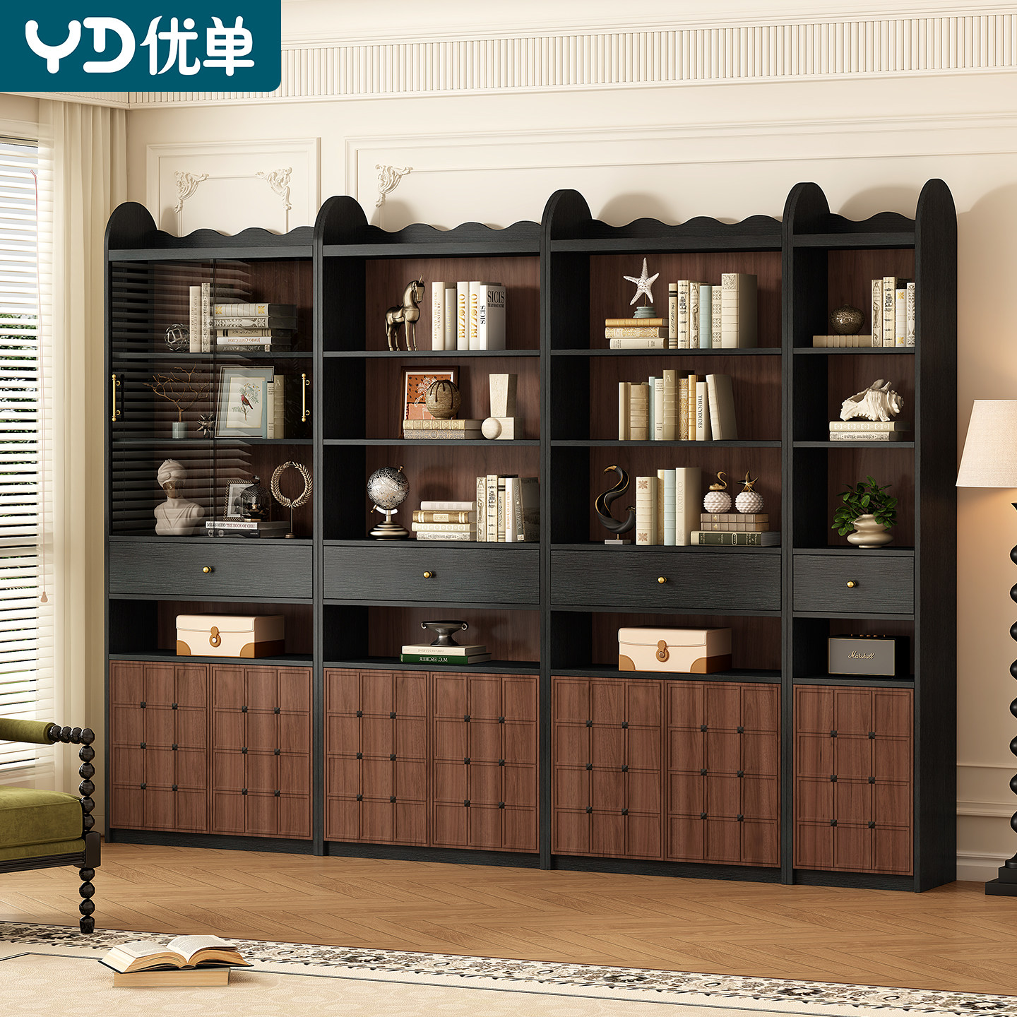 新型实木书架展示柜书柜储物柜
