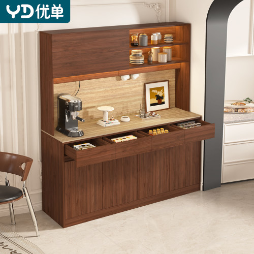 实木餐边柜岩板茶水柜碗柜橱柜