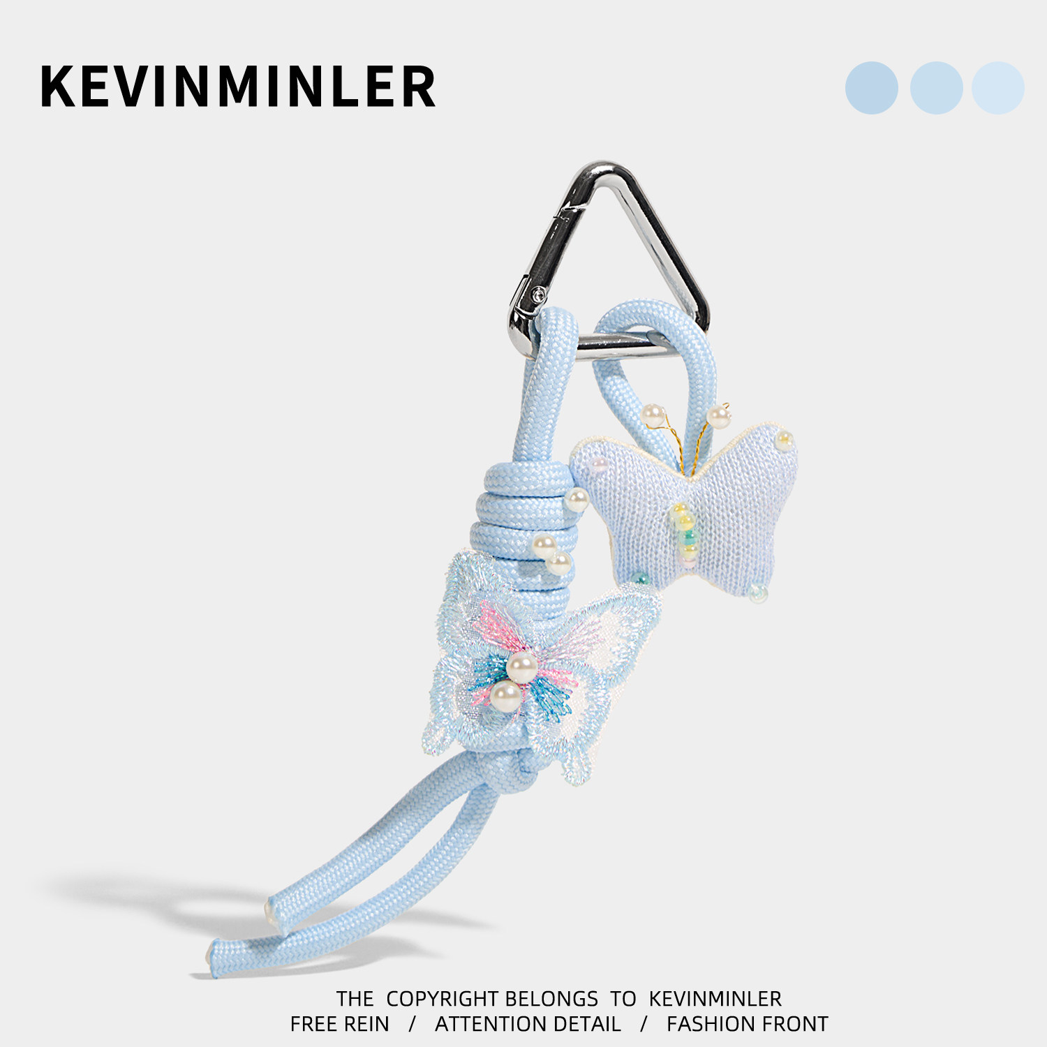 KEVINMINLER原创可爱蓝色小蝴蝶包包挂件钥匙扣高级感车挂饰礼物