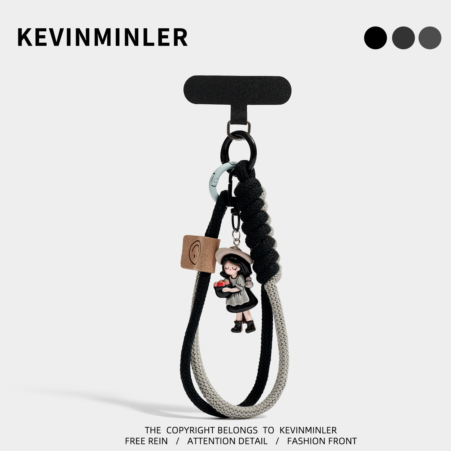 KEVINMINLER原创草莓女孩手机挂绳挂件防丢绳钥匙扣可拆卸车挂饰图片