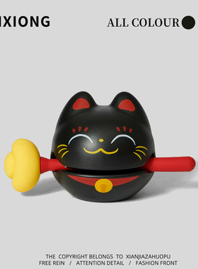 “无聊敲一敲招财猫木鱼玩”情绪解压办公室摆件装饰创意生日礼物