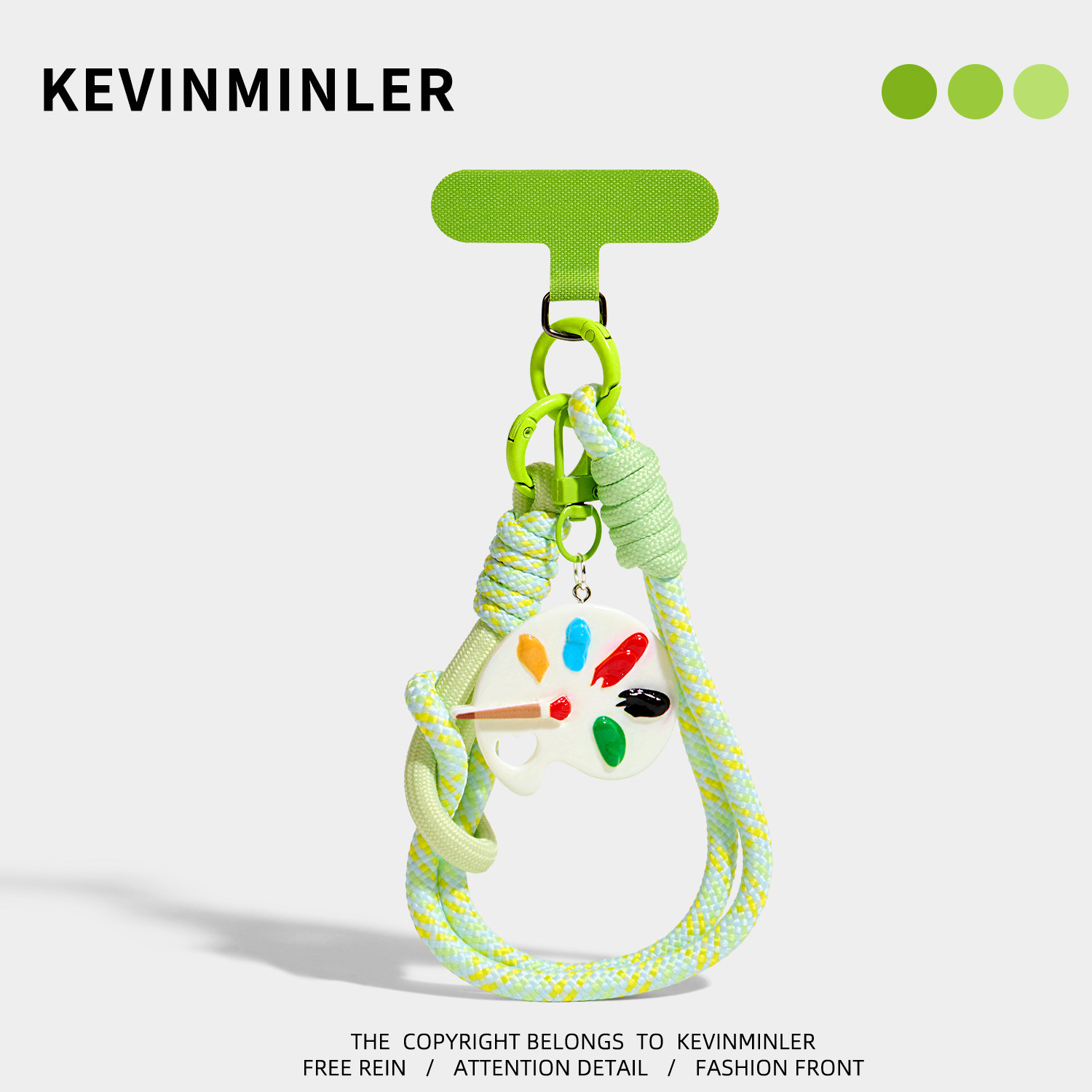 KEVINMINLER原创绿色调色盘手机挂绳包挂件钥匙扣高级感挂饰礼物