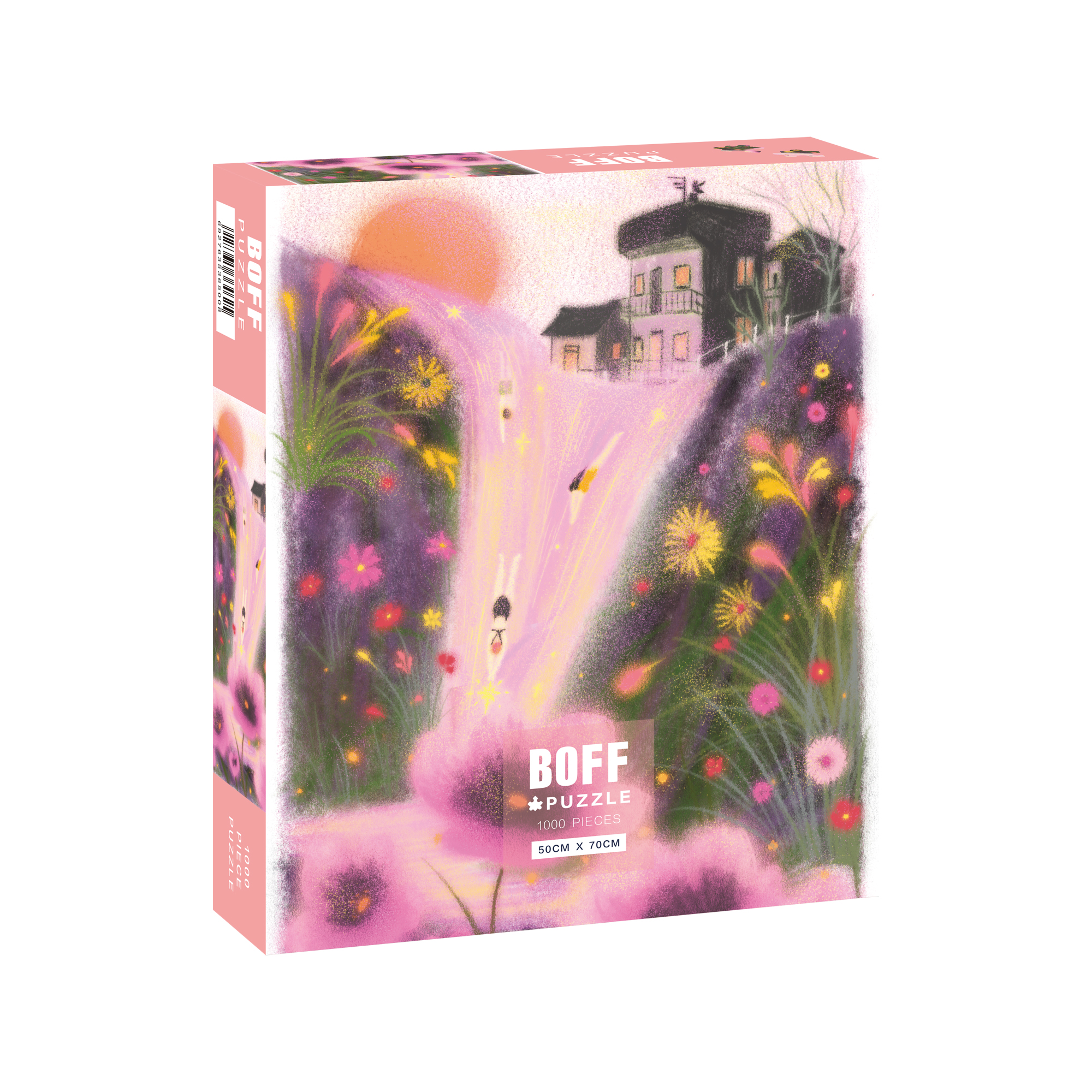 新中式粉色艺术家拼图