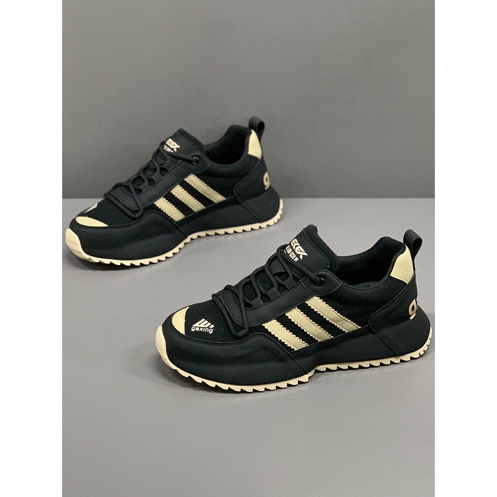 正品牌官方欧洲站男鞋新款夏季三道杠运动休闲鞋软底增高阿甘老爹