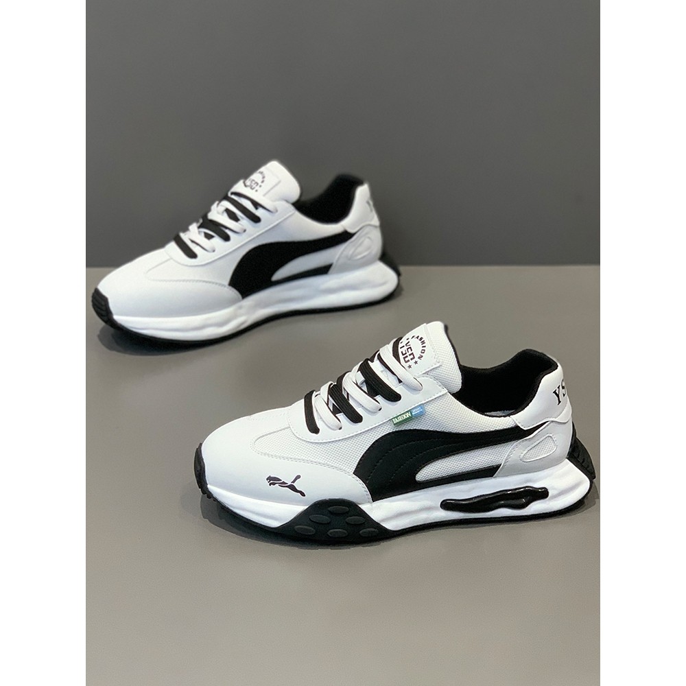 正品牌官方男鞋秋季新款网面透气百搭运动休闲鞋潮软底增高阿甘鞋