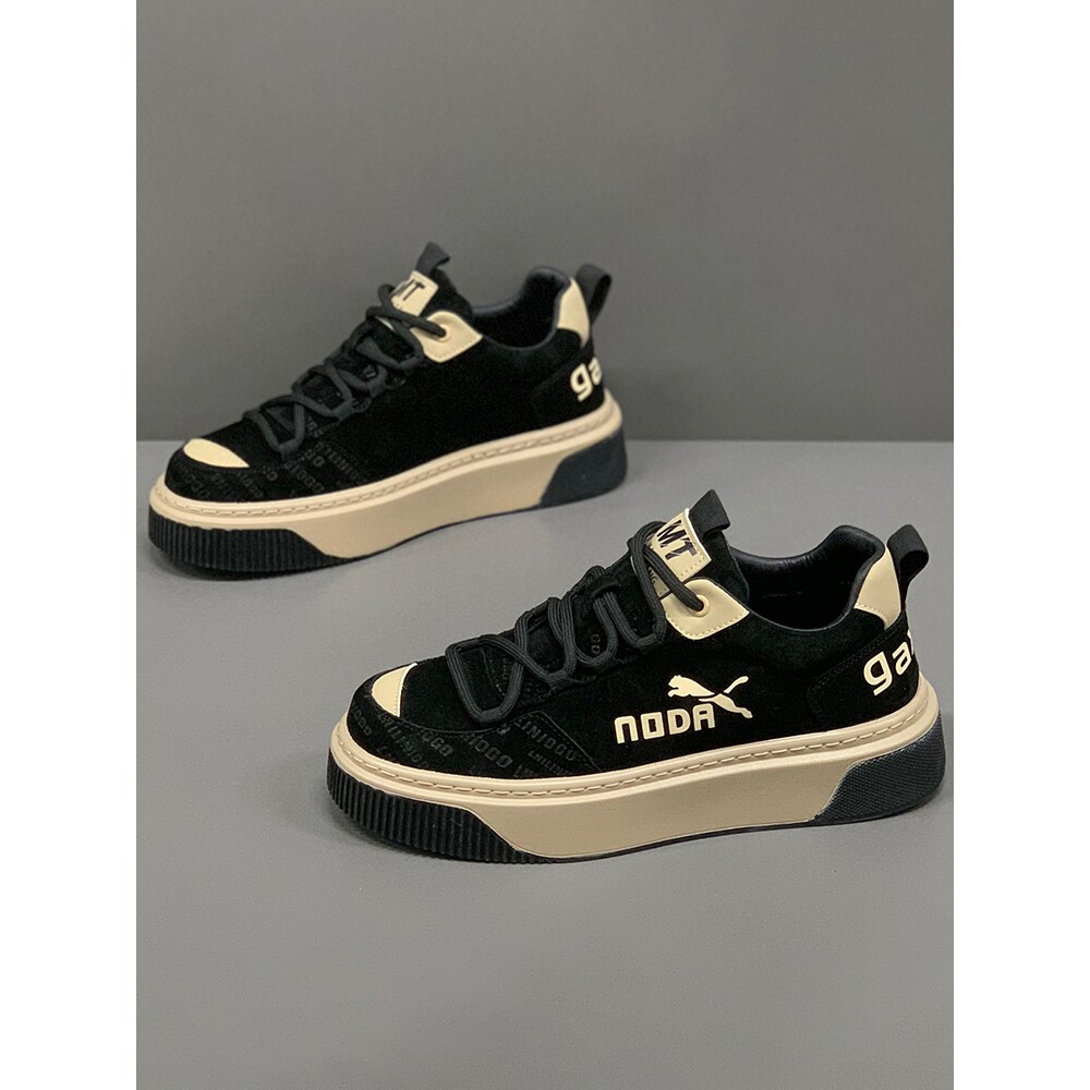 正品牌官方鞋子男鞋新款翻毛真皮休闲鞋轻质软底增高板鞋欧洲站复