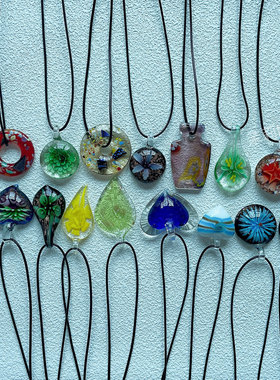 (双链)新品原创老琉璃项链吊坠中古国风项链颈链璎珞小众不掉色