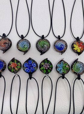 新品!工艺品琉璃项链吊坠复古琉璃璎珞夏天项链衣服配饰女颈链