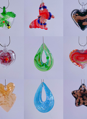 (双链 )B7 项链女配饰长款 原创 彩色项链复古小众 琉璃项链 吊坠