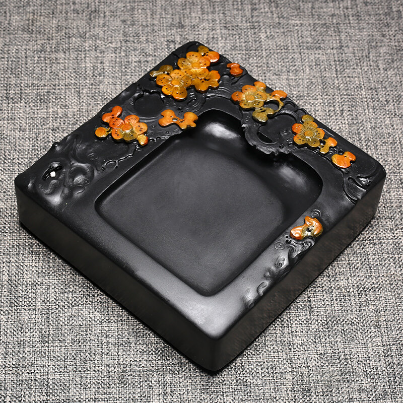 歙砚老坑黑龙尾砚台精品天然原石名家手刻文房四宝书法绘画用端砚