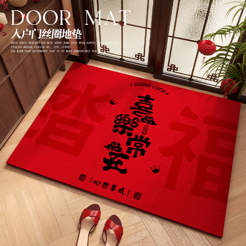 喜乐入户地垫丝圈脚垫防滑耐脏