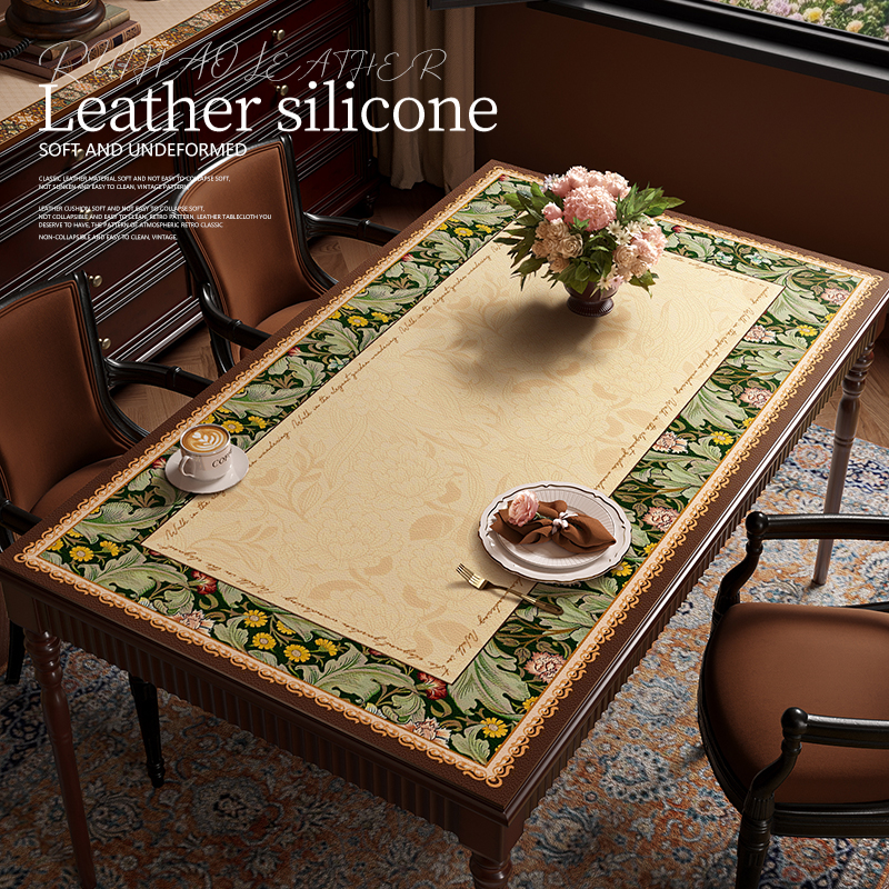 美式轻奢桌布防水防油防烫pvc餐桌垫皮革茶几鞋柜桌面定制保护垫