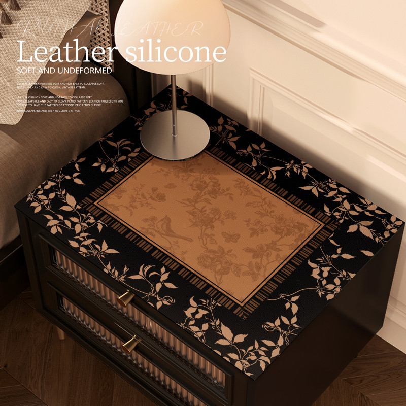 中古风免洗床头柜台面垫防水防油皮革盖布床头柜保护垫卧室防尘垫,居家布艺,桌布,淘宝优惠券,粉丝福利购,淘宝优惠卷