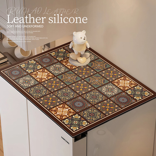 美式复古双开门冰箱顶防尘防水防油盖洗衣机万能轻奢家用高档垫子