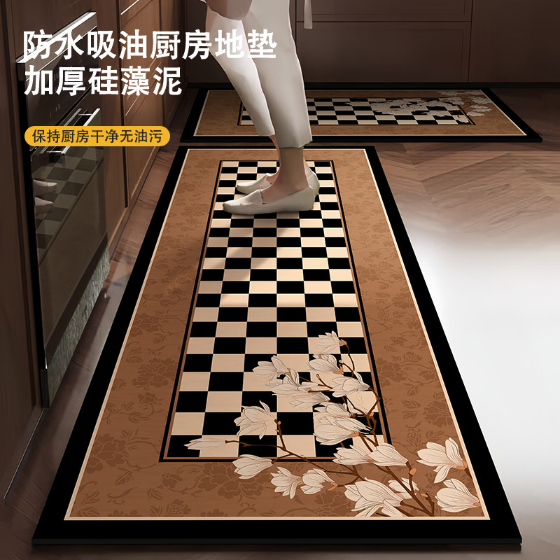 中古风厨房地垫专用吸水防滑地毯防油防水可擦免洗加厚硅藻泥脚垫,居家布艺,厨房地垫,淘宝优惠券,粉丝福利购,淘宝优惠卷