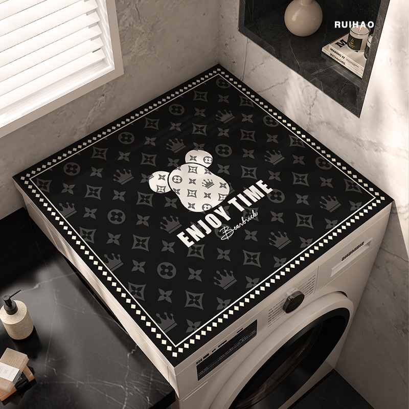 黑色暴力熊大牌硅藻泥洗衣机垫子