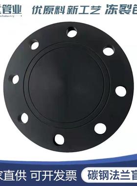 PE碳钢法兰盲板DN200 160 110 90堵片盖板铁堵头防腐盲法兰封盖板