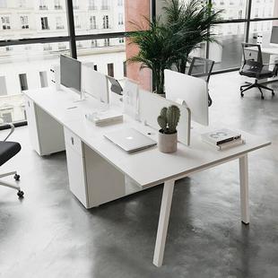 职员桌办公室办公桌财务桌四人位现代简约4人员工位电脑桌椅组合