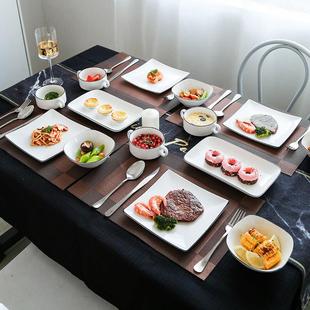 北欧牛排餐盘情侣家用早餐西餐餐具全套创意陶瓷牛排刀叉盘子套装