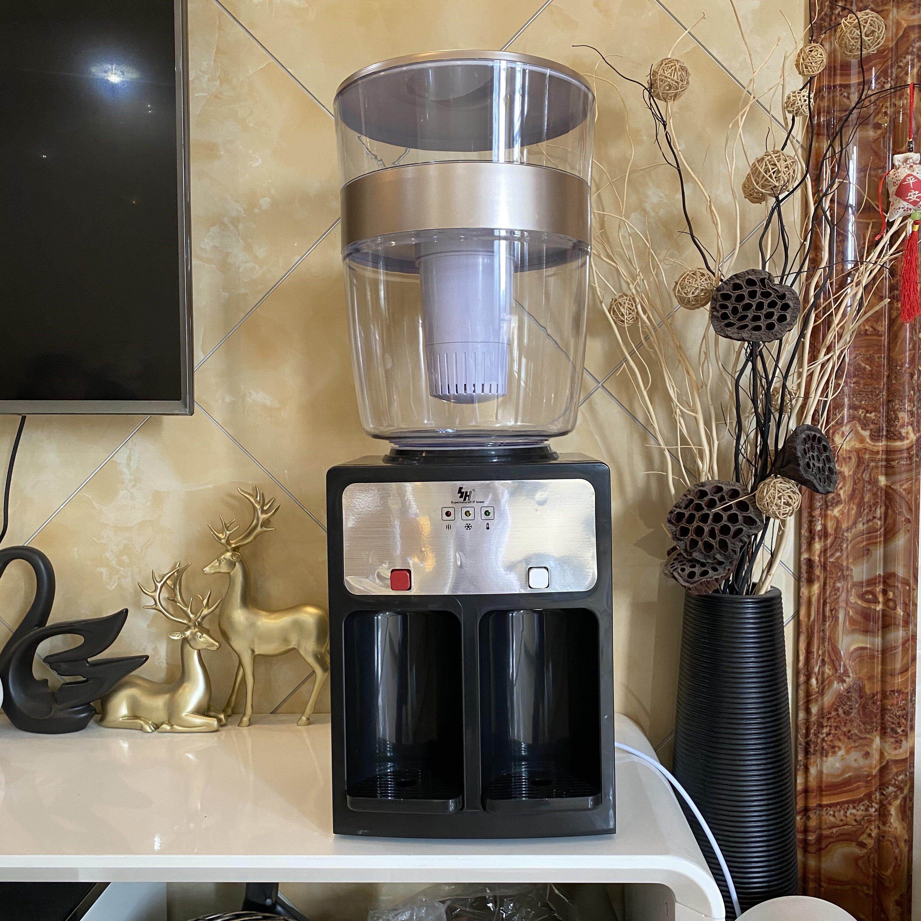 佰忠恩台式饮水机家用制冷制热冰温热带夜光灯童锁配净水桶过滤桶