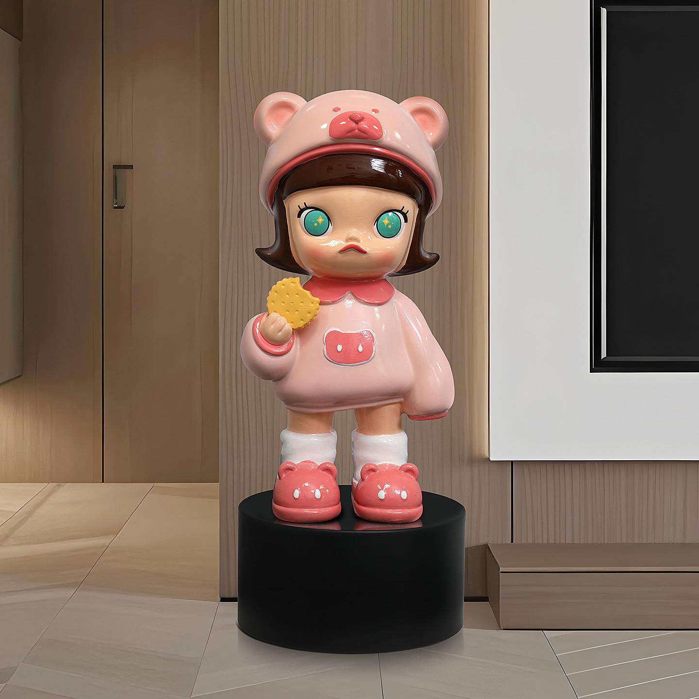 茉莉画家公主饼干女孩落地大摆件潮流卡通手办网红家居客厅装饰品