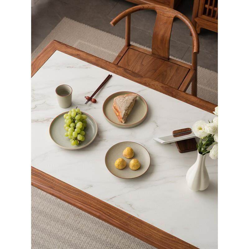 实木餐桌大理石岩板饭桌简约餐桌椅组合轻奢家用榆木禅意餐厅家具,住宅家具,岩板餐桌,淘宝优惠券,粉丝福利购,淘宝优惠卷