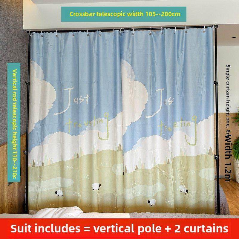 一房变两房隔断屏风遮挡帘客厅美容院做房间隔断帘挡床卧室按摩店