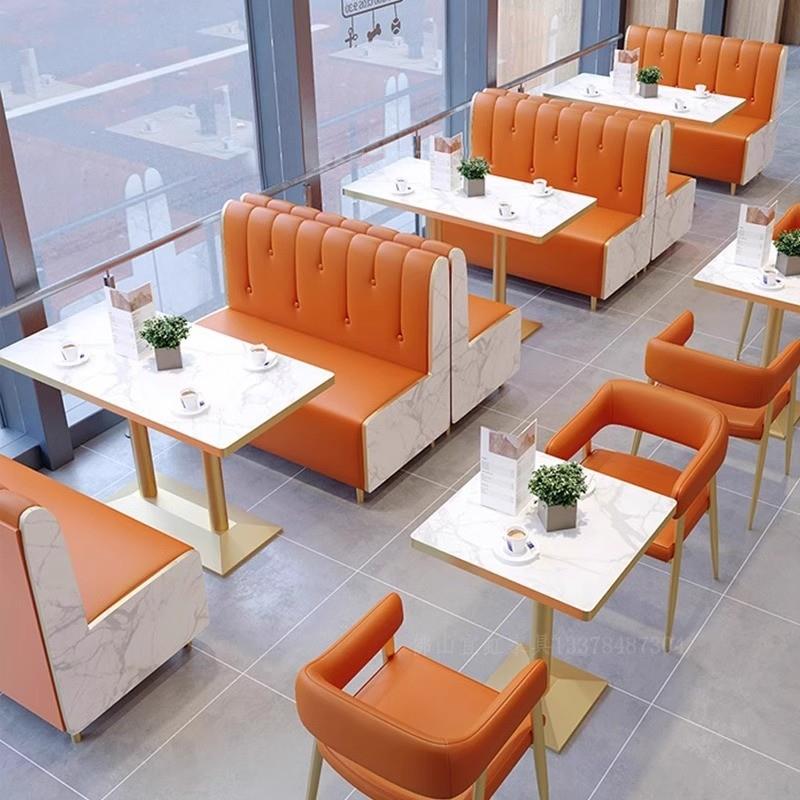 奶茶店桌椅组合网红汉堡甜品小吃快餐咖啡厅商用餐饮家具卡座沙发