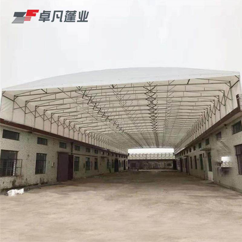 深圳定制户外大型电动伸缩遮阳蓬走廊通道推拉雨棚屋顶轨道电动棚