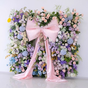 背景壁挂网红墙拍照打卡仿真花花墙 饰 网红款 莫奈风蝴蝶结花艺装