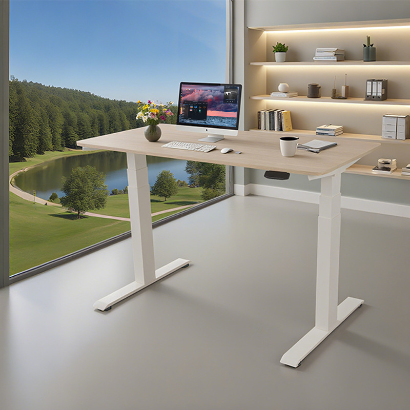 智能电脑桌电动升降桌工作台家用卧室书桌靠墙学习桌快速组装桌腿