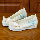 子古装 民族风增高翘头履弓鞋 平底古风宋制绣花鞋 锦袍仙汉服鞋 布鞋