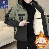 加厚棉衣 啄木鸟男士 工装 外套新款 连帽加绒夹克冲锋衣冬季 潮流男士