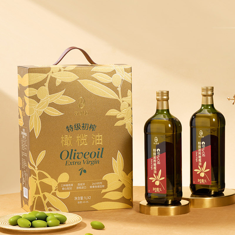 艾贝拉特级初榨橄榄油礼盒1L*2瓶