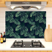 厨房油烟机灶台墙面防油贴纸防水防潮耐高温热带丛林现代卡通贴画