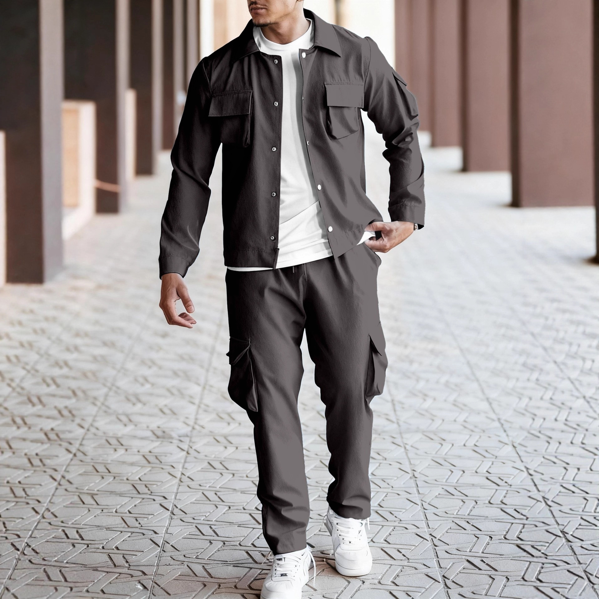 美式潮流工装机车服套装