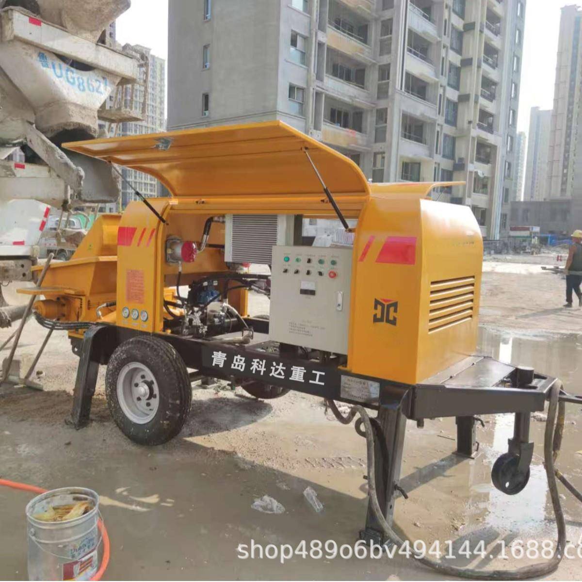 拖式混泥土输送泵40细石混凝土泵青岛拖泵地泵厂家