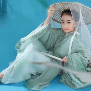 汉服魏晋风秋季薄款女童超仙亲子装仙侠中国风男童国学古装大袖衫