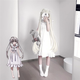 缘之空春日野穹cos白色常服连衣裙二次元cosplay动漫幼年穹妹现货