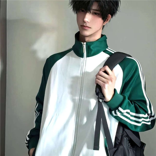 万圣节校服cos喻繁同款外套南城七中陈景深上衣绿色三条杠