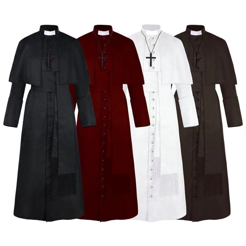 纯色牧师cos服万圣节神