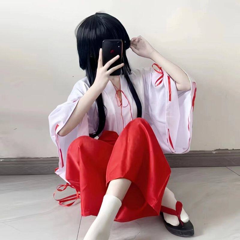 日系动漫演出服万圣节桔梗巫女cosplay日式和服女皇之刃巫女cos服