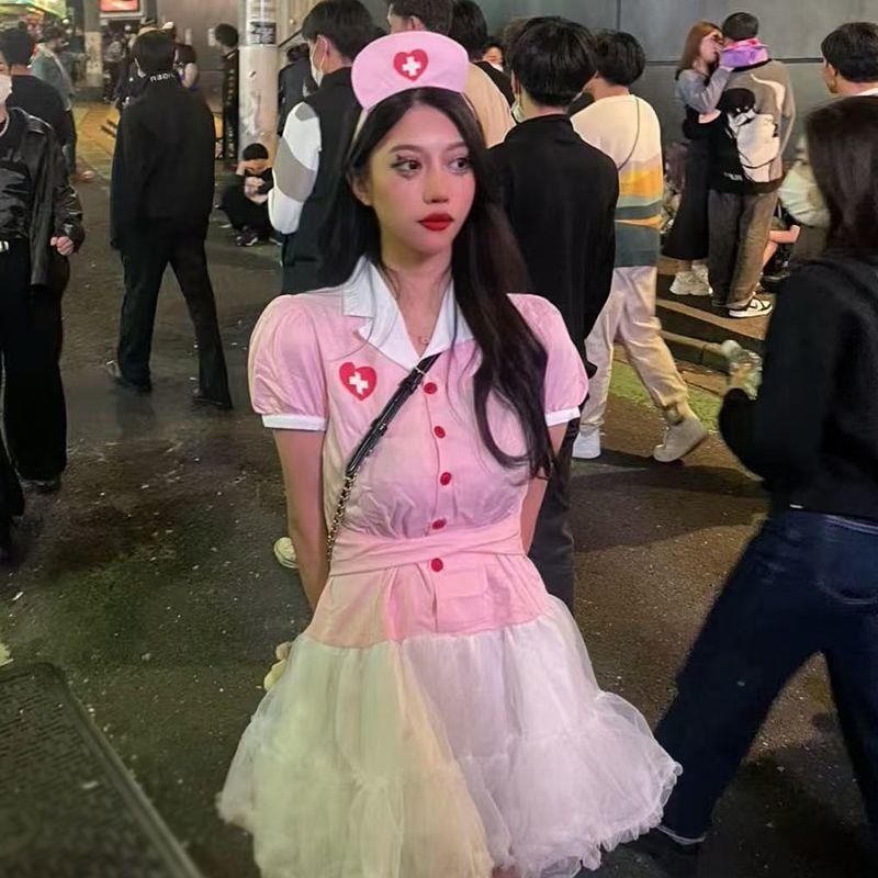 万圣节cosplay恐怖护士装服装角色扮演性感连衣裙