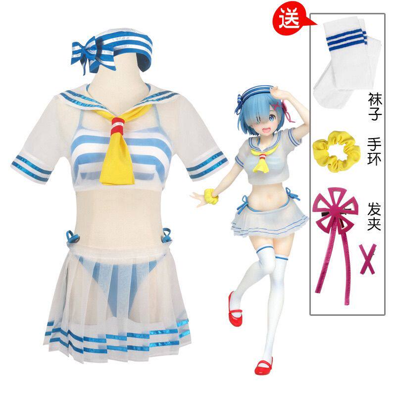 万圣节从零开始的异世界生活cos服蕾姆水手服装泳装动漫cosplay水图片