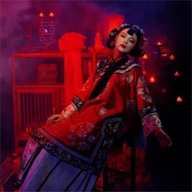 新中式新娘cosplay新款恐怖服装装扮鬼变装穿搭女汉服红嫁衣