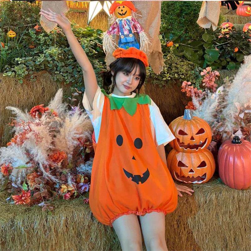 万圣节儿童成人南瓜衣男女表演出衣服饰造型服套幼儿园装扮cos套