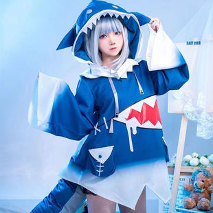 万圣节可爱古拉cos服HololiveENGwarGura噶呜古拉鲨鱼服cosplay服