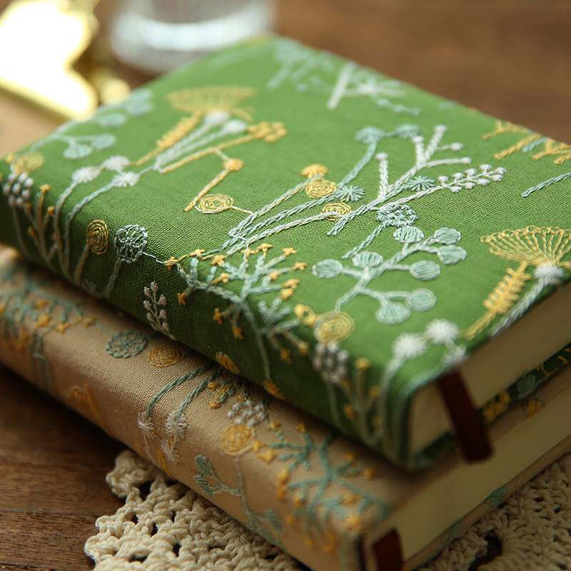 小笔记本随身口袋本手帐本布料封面小雏菊文艺刺绣日记本小碎花布面笔