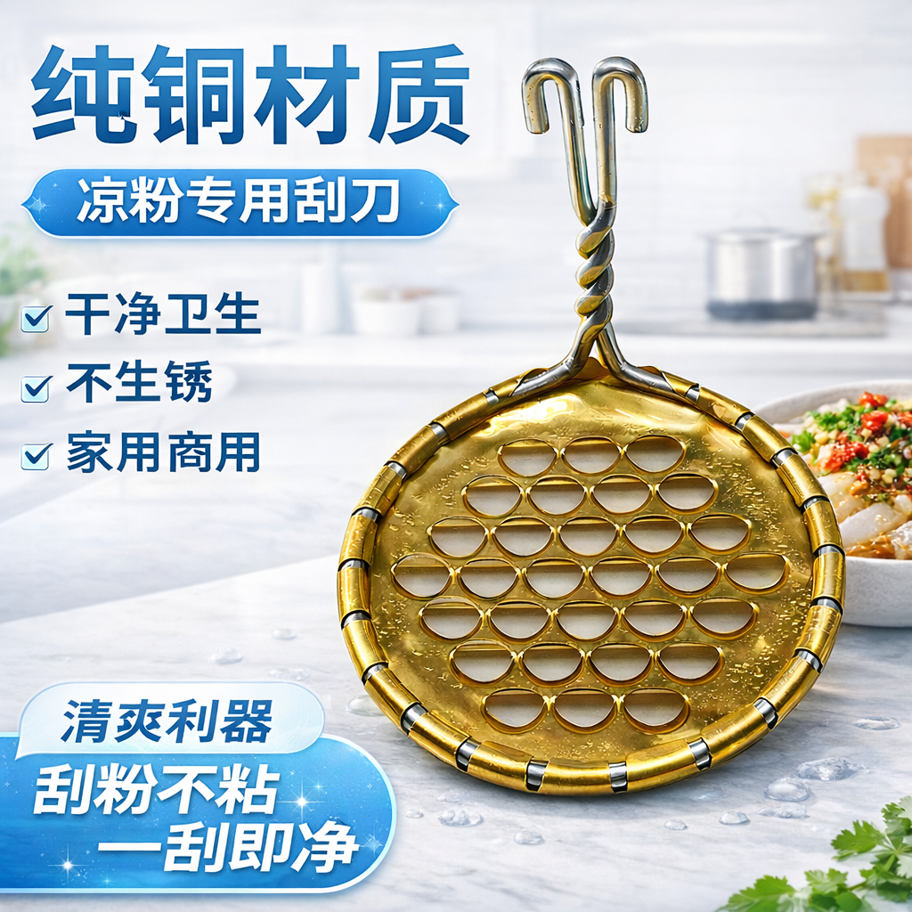 刮凉粉神器凉粉专用刮刀摆摊刮丝器铜的凉粉刮干净不生锈家用商用
